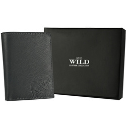 Rozbudowany pionowy portfel męski RFID - Always Wild