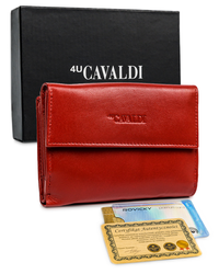 Skórzany portfel damski RFID stop Cavaldi® zatrzask