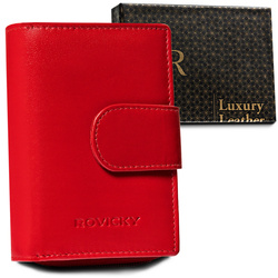Skórzany portfel damski z systemem RFID Protect - Rovicky