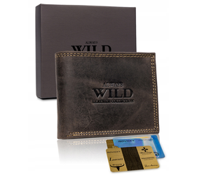Skórzany portfel męski bez zapięcia — Always Wild
