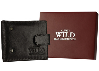 Stylowy, skórzany portfel męski poziomy z etui na karty, RFID - Always Wild