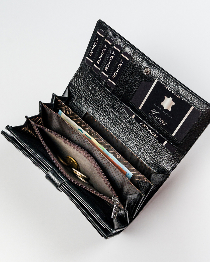 Duży skórzany portfel damski na karty - Lorenti