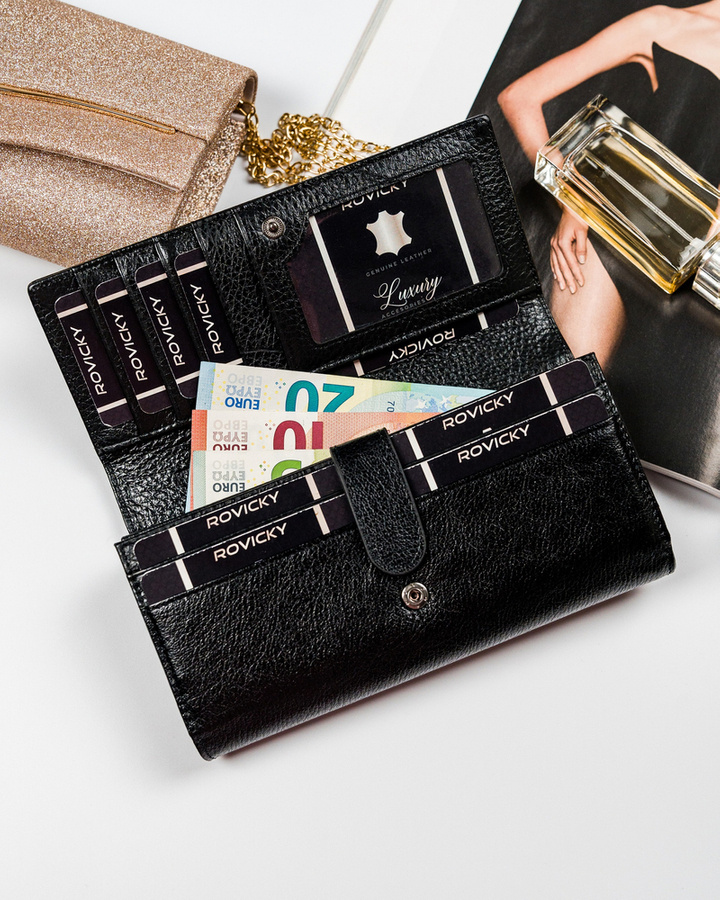 Duży skórzany portfel damski na karty - Lorenti