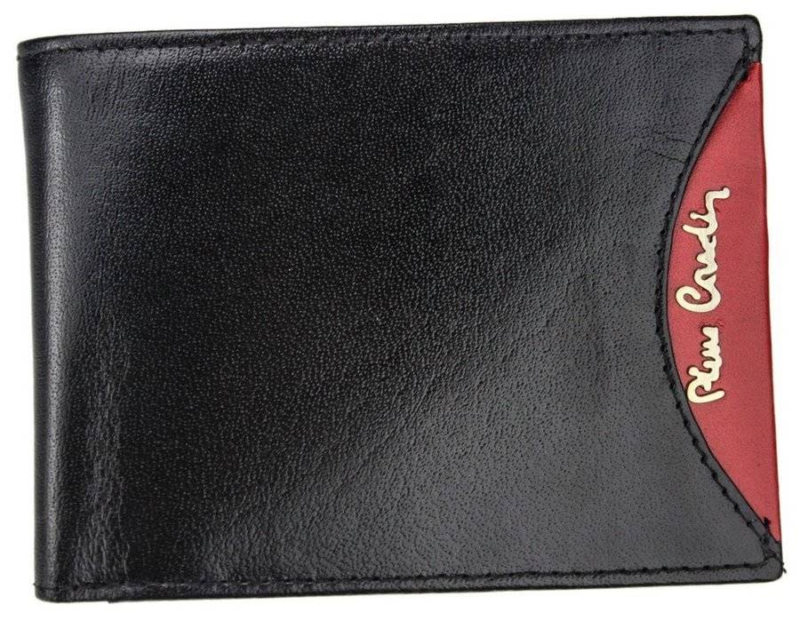 Klasyczny, skórzany portfel męski bez zapięcia — Pierre Cardin