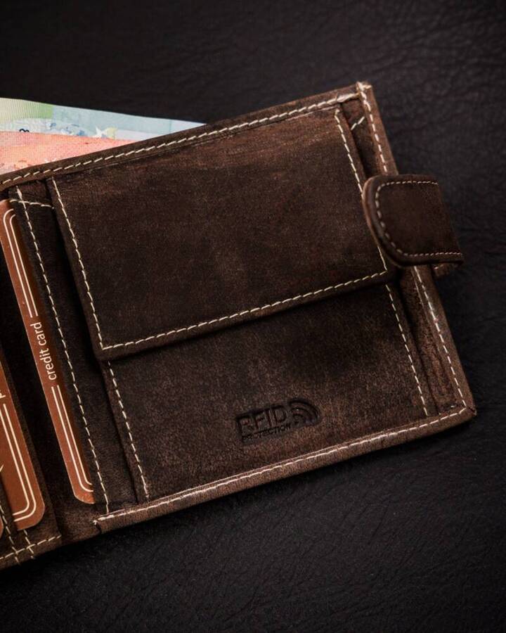 Klasyczny, skórzany portfel męski na zatrzask - Buffalo Wild