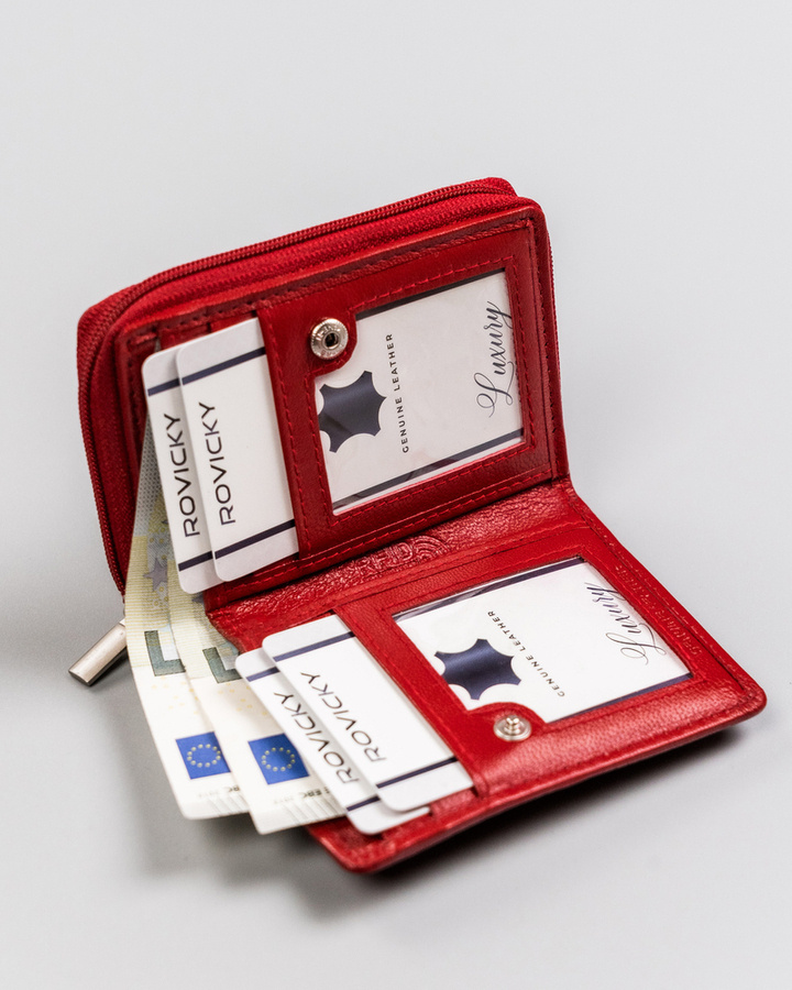 Kompaktowy skórzany portfel damski - Rovicky