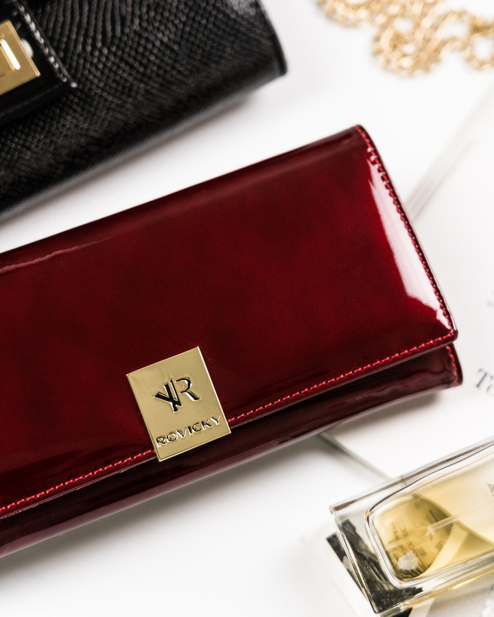 Lakierowany portfel damski z systemem RFID Protect — Rovicky