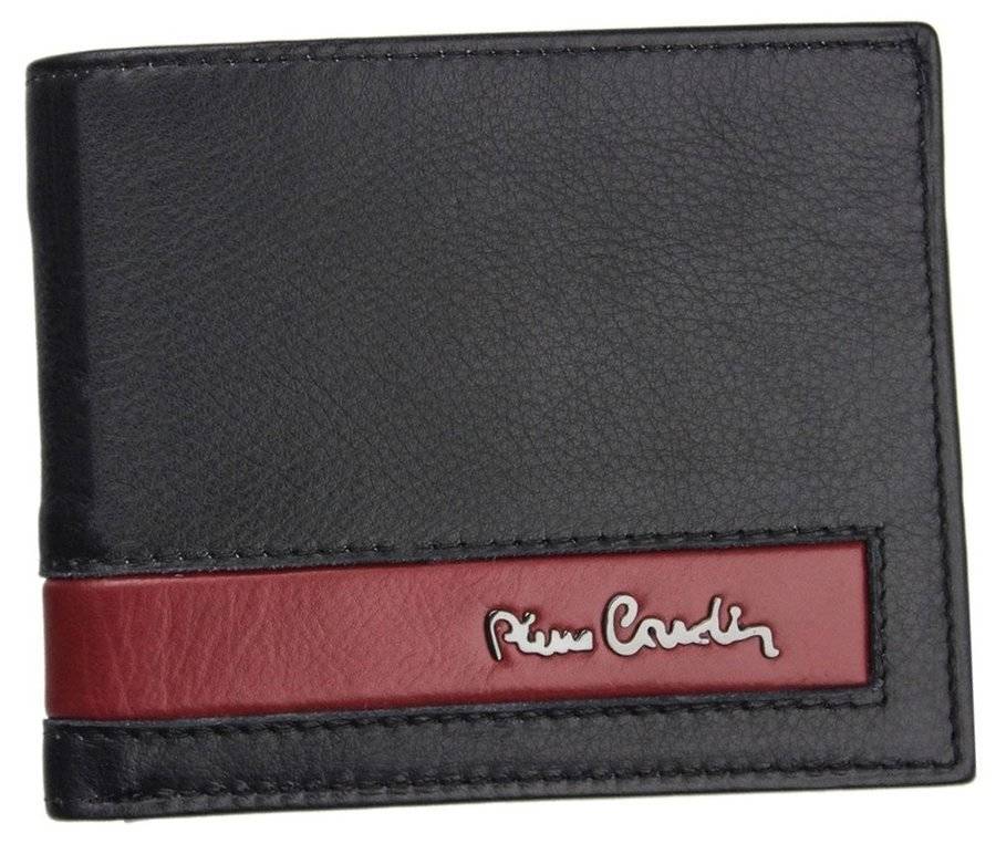 Mały, zgrabny portfel męski bez zapięcia, skóra bydlęca — Pierre Cardin