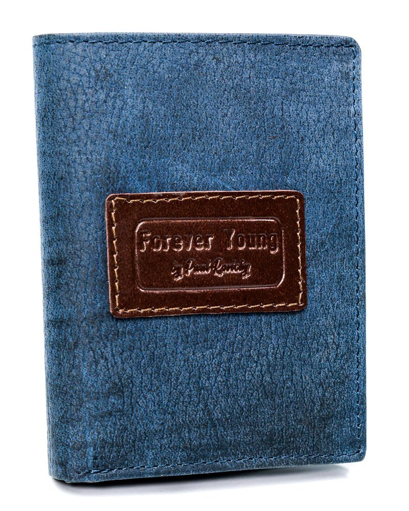 Piękny kolorowy portfel męski ze skóry naturalnej — Forever Young