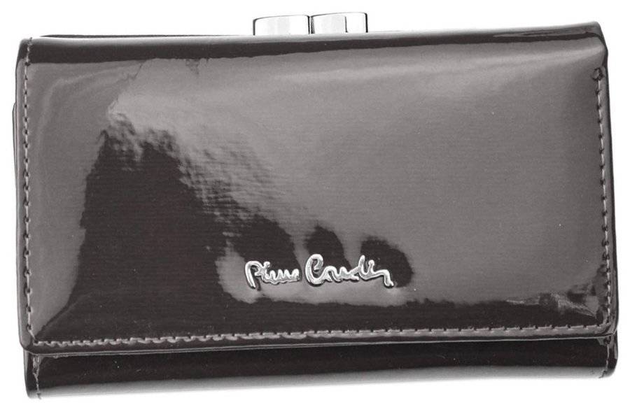Pojemny, lakierowany portfel ze skóry naturalnej z portmonetką na bigiel — Pierre Cardin