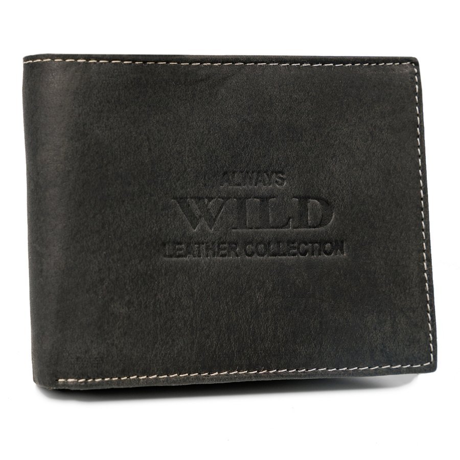 Poziomy portfel ze stylizowanej skóry naturalnej, bez zapięcia — Always Wild