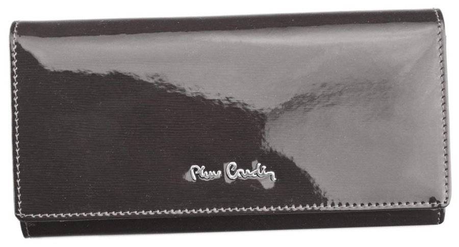 Rozbudowany, lakierowany portfel damski ze skóry naturalnej — Pierre Cardin