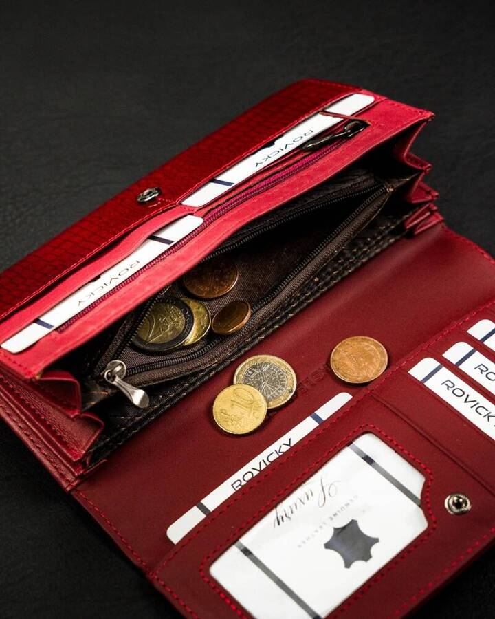 Skórzany, duży portfel damski na zatrzask - 4U Cavaldi