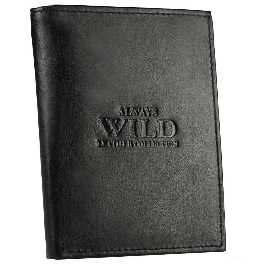 Skórzany pionowy portfel bez zapięcia - Always Wild
