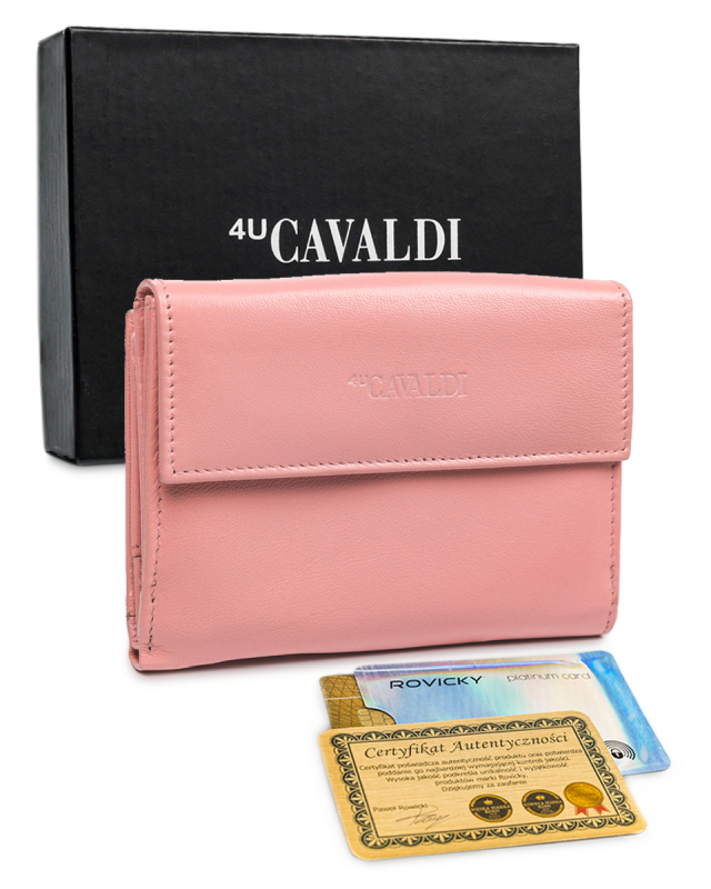 Skórzany portfel damski RFID stop — Cavaldi