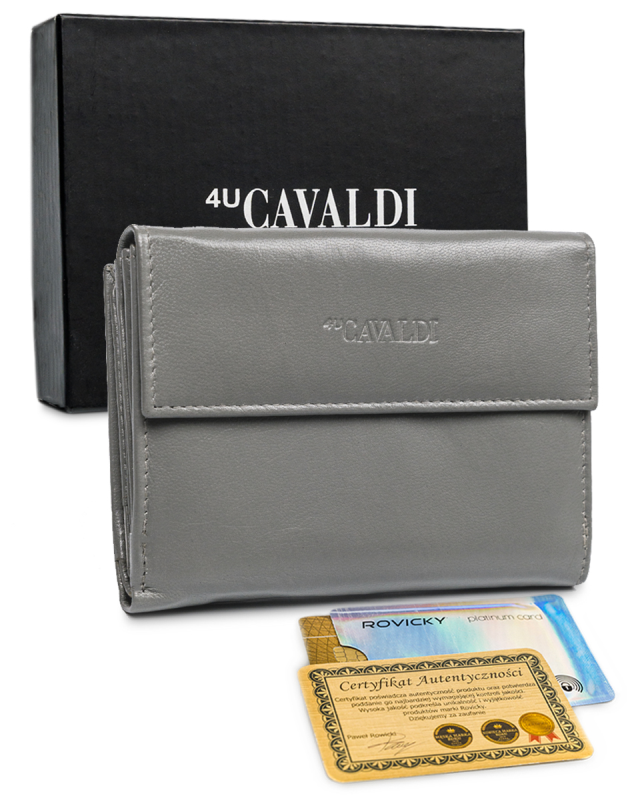Skórzany portfel damski RFID stop — Cavaldi