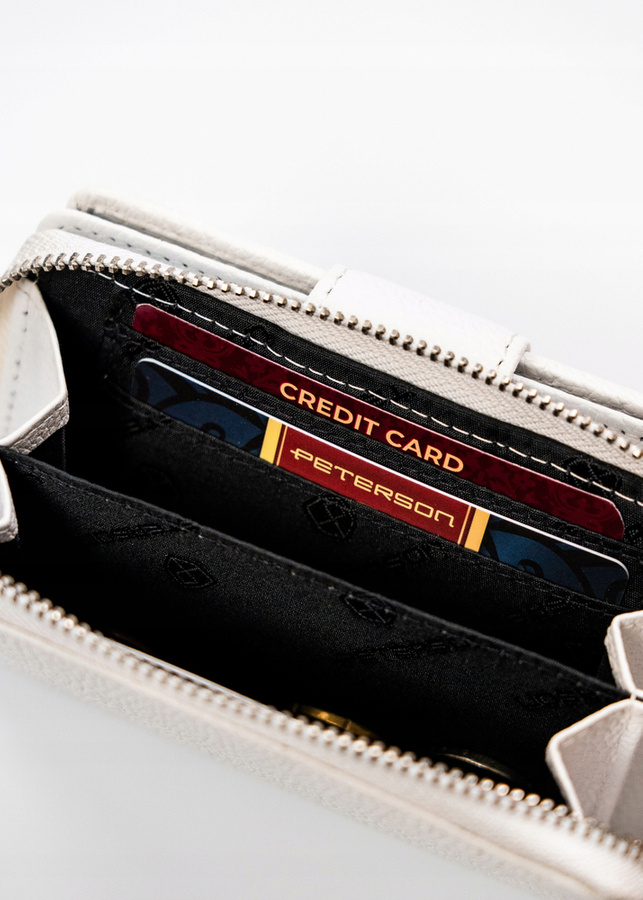 Skórzany portfel damski z systemem RFID - Peterson