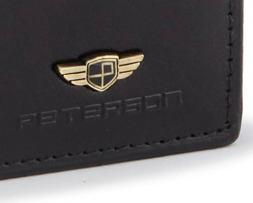 Skórzany portfel męski na karty bez zapięcia - Peterson
