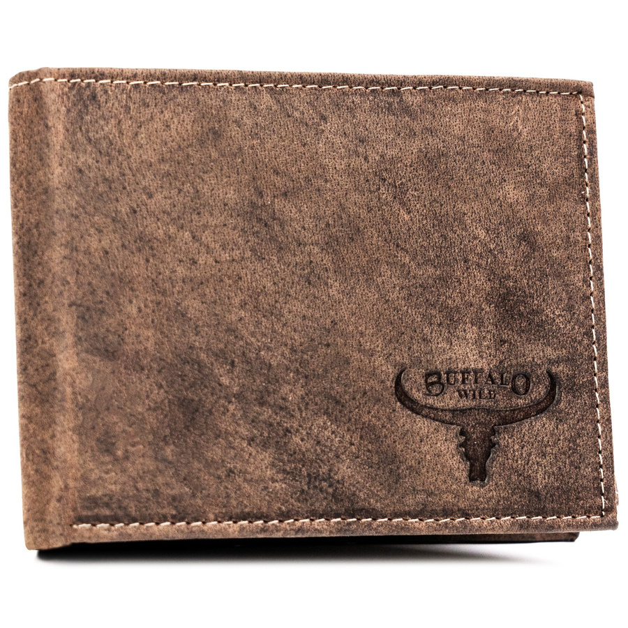 Skórzany portfel męski w orientacji poziomej - Buffalo Wild