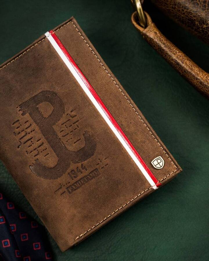 Skórzany portfel męski z motywem patriotycznym - Peterson