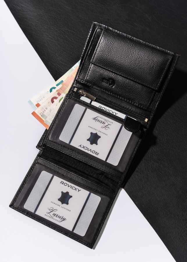 Skórzany portfel męski z ochroną kart RFID Protect