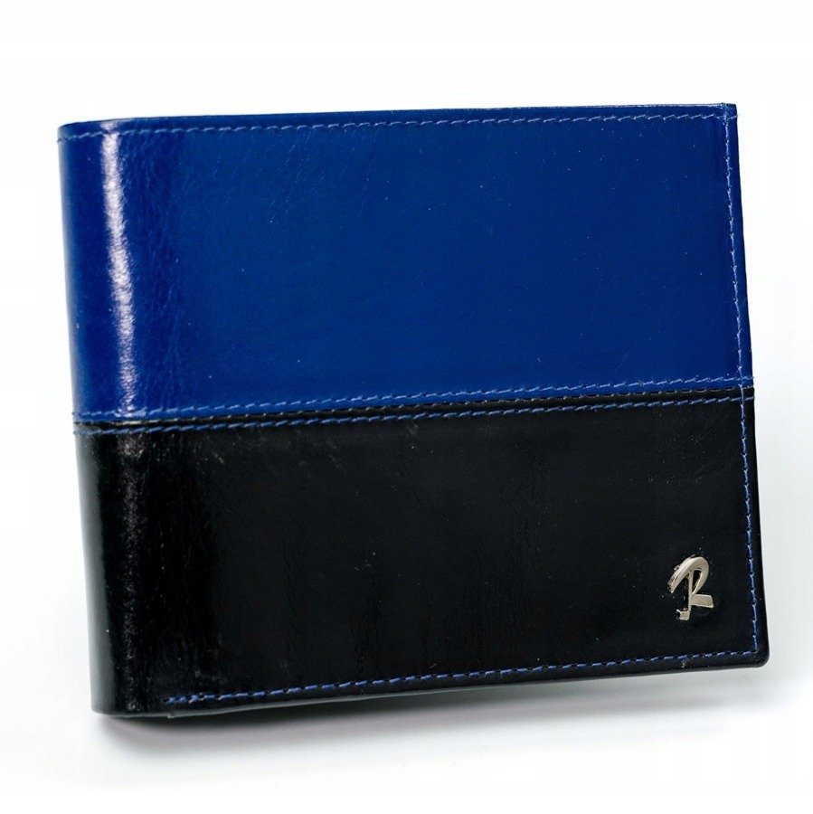 Skórzany portfel poziomy dwukolorowy składany Rovicky