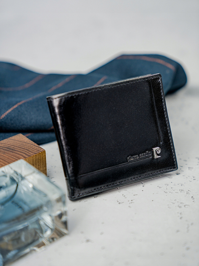 Skórzany portfel z systemem antykradzieżowym RFID - Pierre Cardin