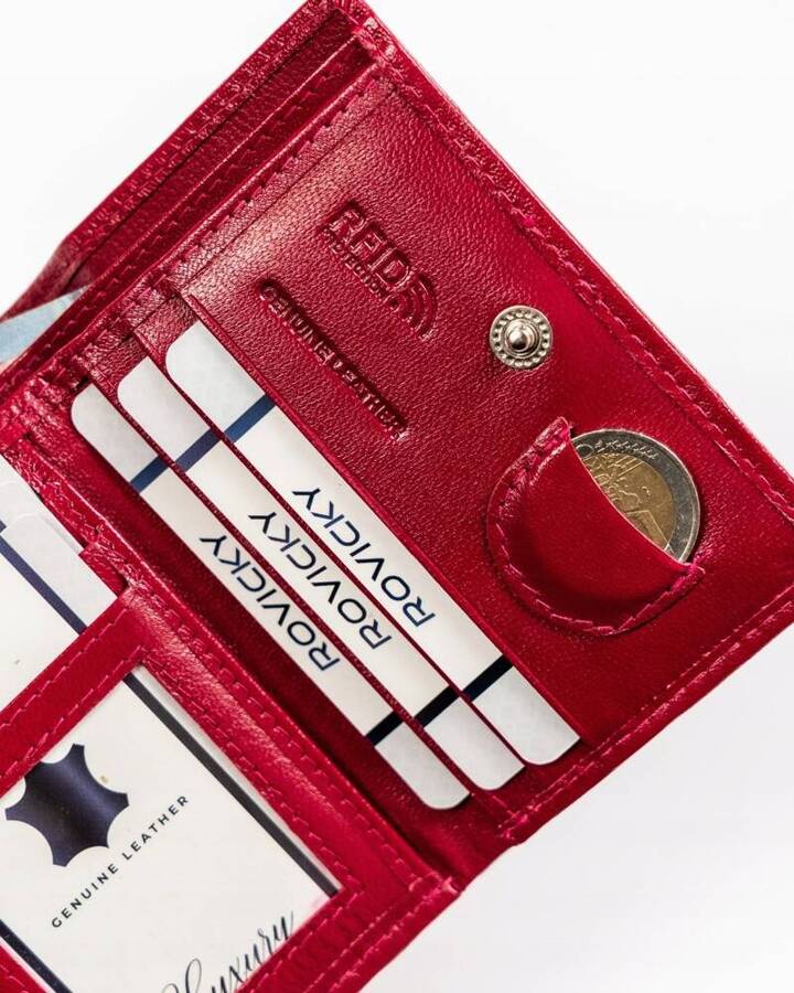 Skórzany portfel z zewnętrzną portmonetką — Rovicky