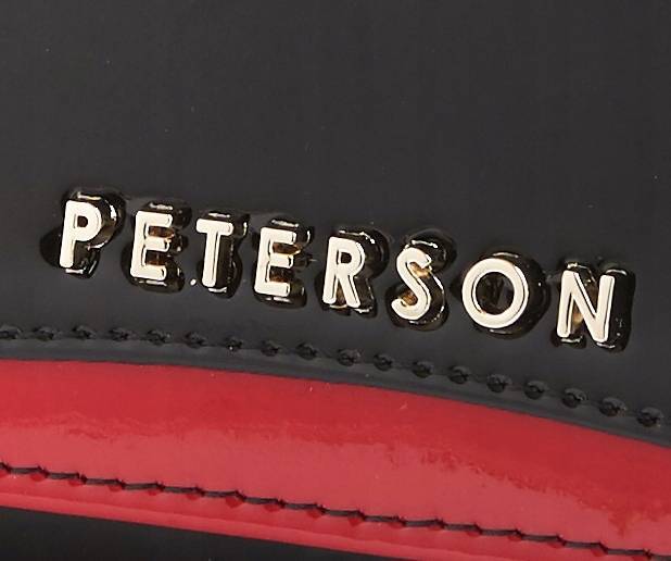 Zestaw prezentowy: duży, skórzany portfel damski, brelok i długopis — Peterson