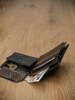 Kompaktowy czarny portfel ze skóry naturalnej wysokiej jakości RFID— Rovicky