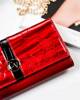 Skórzany portfel damski z ozdobnym paseczkiem - 4U Cavaldi