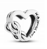 Srebrny charms serce ze znakiem nieskończoności do modułowej bransoletki - Peterson